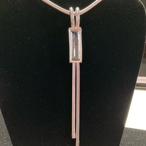 TOCARA. MARGARET Vitrum & Stainless Steel Necklace. 30” + 2” snake chain